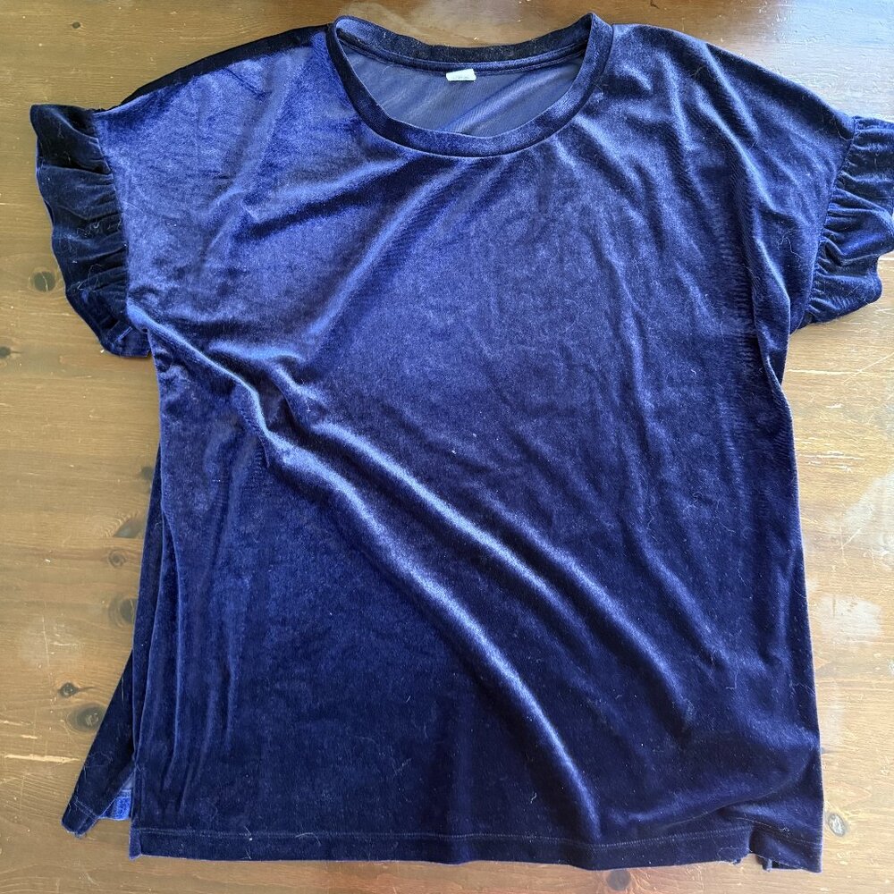 Old Navy Womens' Large Navy Blue Velvet Top